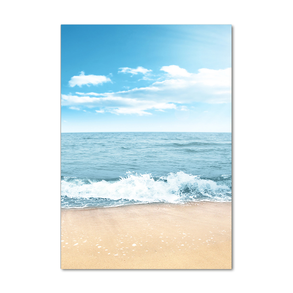 Glasbild vertikales Strand und Meer