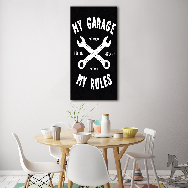 Foto auf glas vertikales Meine Garage