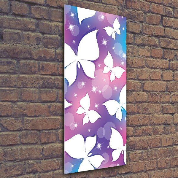 Glasbild vertikales Schmetterlinge