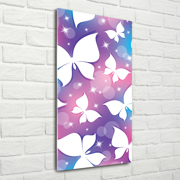 Glasbild vertikales Schmetterlinge