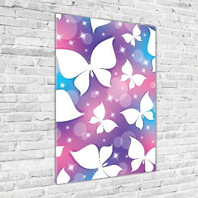 Glasbild vertikales Schmetterlinge