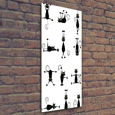 Glasbild vertikales Katzen