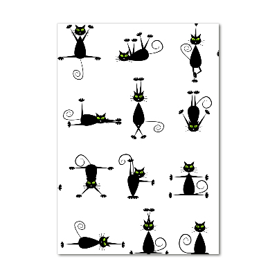 Glasbild vertikales Katzen