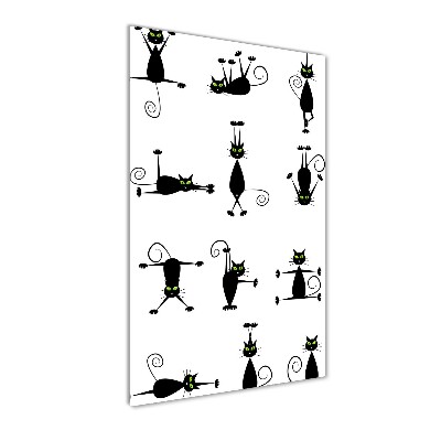 Glasbild vertikales Katzen
