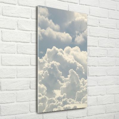 Glasbild vertikales Wolken