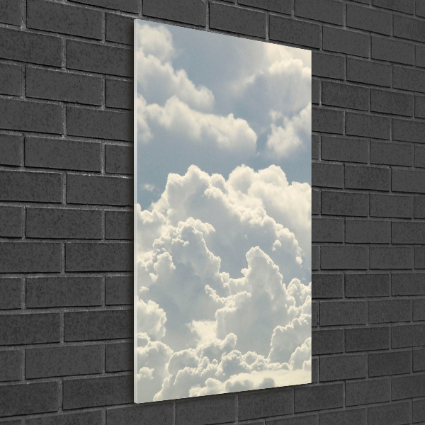 Glasbild vertikales Wolken