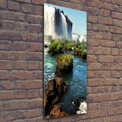 Glasbild vertikales Igazu-Wasserfall