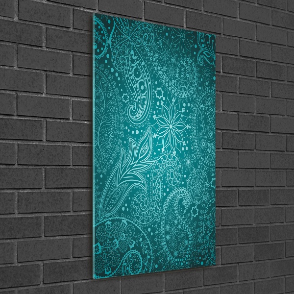 Glasbild vertikales Ornamente