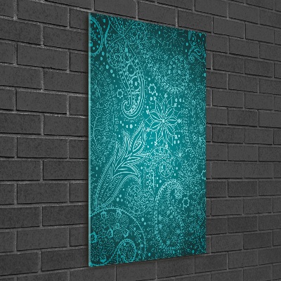 Glasbild vertikales Ornamente
