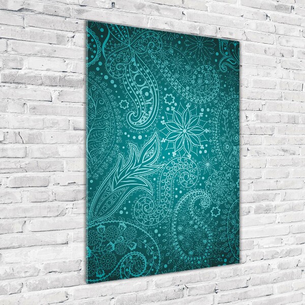 Glasbild vertikales Ornamente