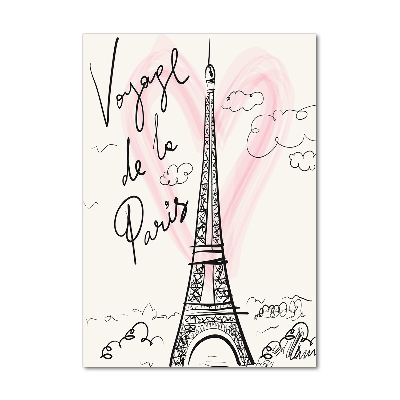 Glasbild vertikales Eiffelturm Paris