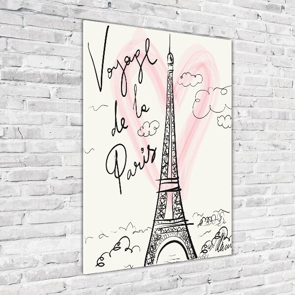 Glasbild vertikales Eiffelturm Paris