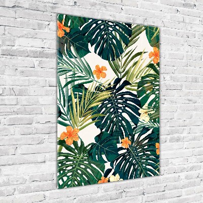 Glasbild vertikales Hawaiianisches Muster