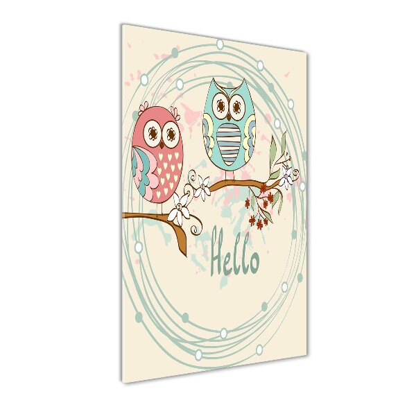 Bild aus glas vertikales Eulen