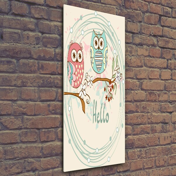 Bild aus glas vertikales Eulen