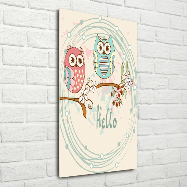 Bild aus glas vertikales Eulen