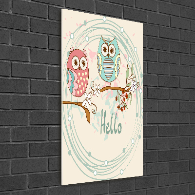 Bild aus glas vertikales Eulen