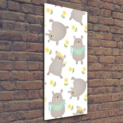 Foto auf glas vertikales Kleine Bären