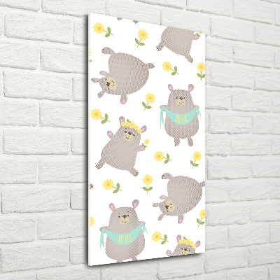 Foto auf glas vertikales Kleine Bären