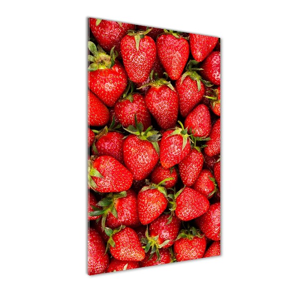 Glasbild vertikales Erdbeeren