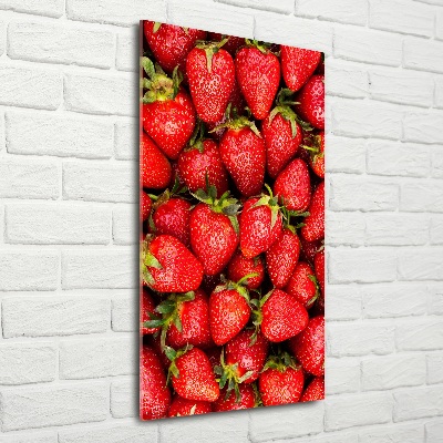 Glasbild vertikales Erdbeeren