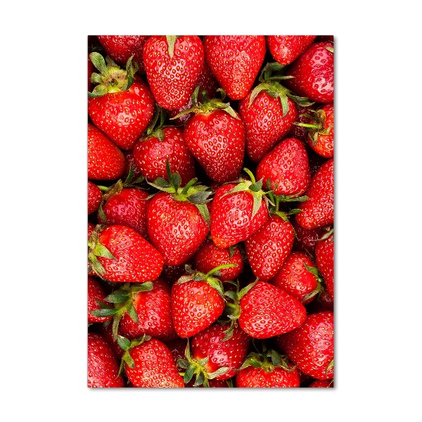 Glasbild vertikales Erdbeeren
