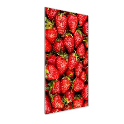 Glasbild vertikales Erdbeeren
