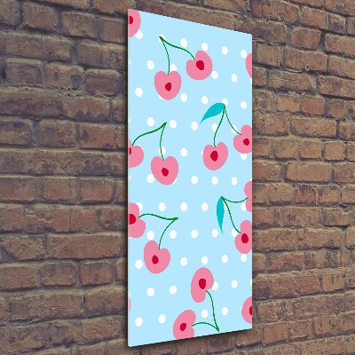 Glasbild vertikales Kirschen