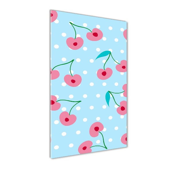 Glasbild vertikales Kirschen