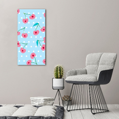 Glasbild vertikales Kirschen