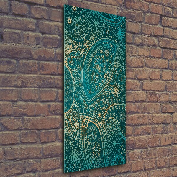 Glasbild vertikales Ornamente