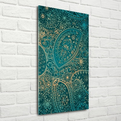 Glasbild vertikales Ornamente