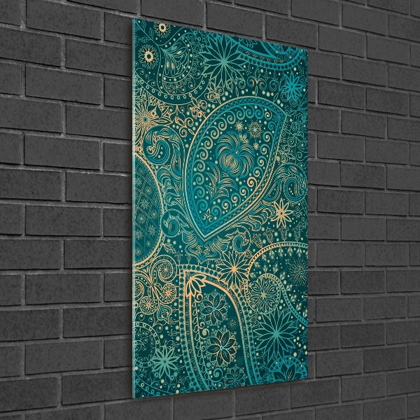 Glasbild vertikales Ornamente