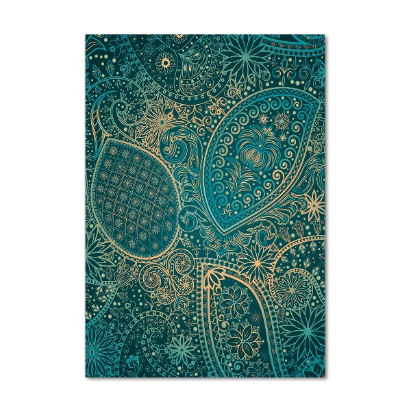 Glasbild vertikales Ornamente