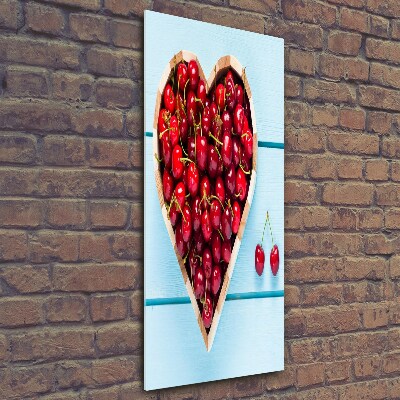 Bild aus glas vertikales Kirschen auf Holz