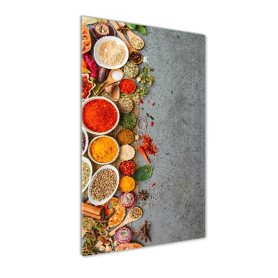 Foto auf glas vertikales Bunte Gewürze
