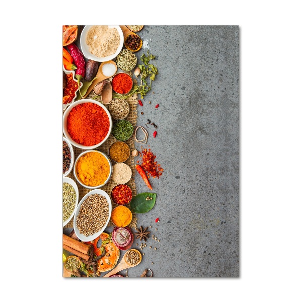 Foto auf glas vertikales Bunte Gewürze