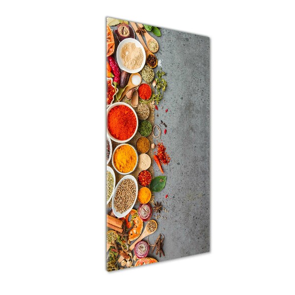 Foto auf glas vertikales Bunte Gewürze