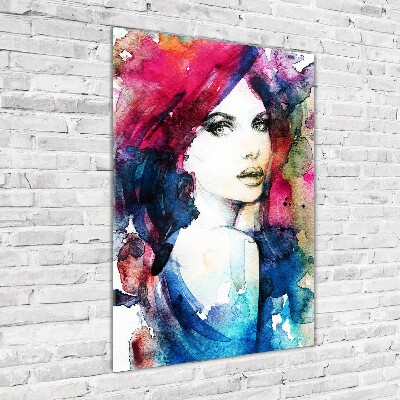 Foto auf glas vertikales Abstrakte Frau