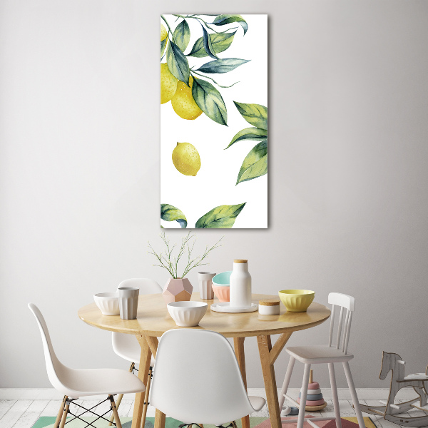Glasbild vertikales Zitronen