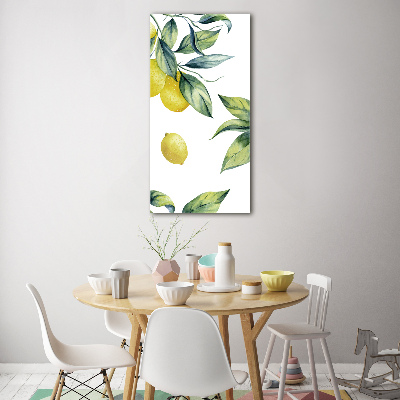 Glasbild vertikales Zitronen