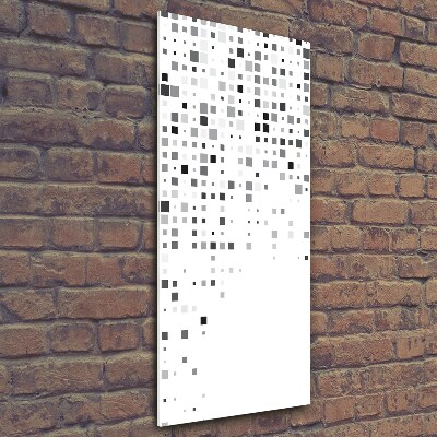 Glasbild vertikales Abstraktionsquadrate