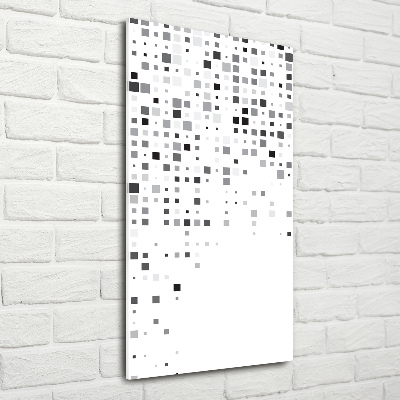 Glasbild vertikales Abstraktionsquadrate