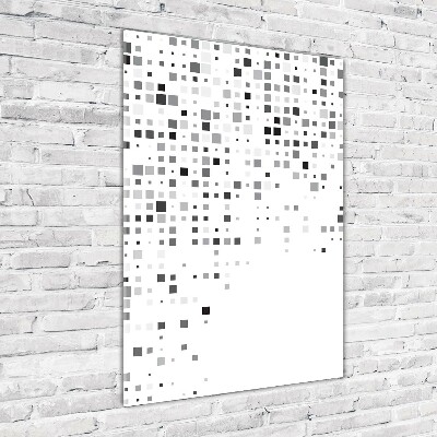 Glasbild vertikales Abstraktionsquadrate