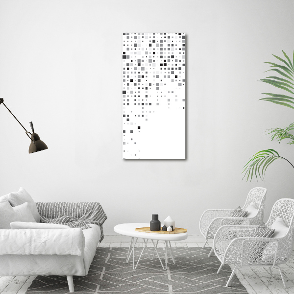 Glasbild vertikales Abstraktionsquadrate