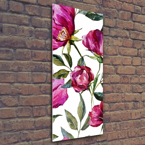 Bild aus glas vertikales Mohnblumen