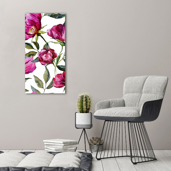 Bild aus glas vertikales Mohnblumen