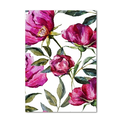 Bild aus glas vertikales Mohnblumen