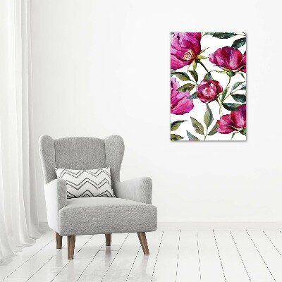 Bild aus glas vertikales Mohnblumen