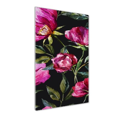 Foto auf glas vertikales Mohnblumen